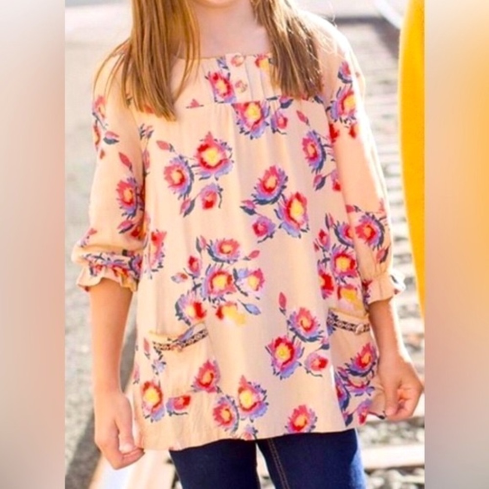 Matilda Jane Girls Tween Floral Top Blouse 3/4 sleeve size 12